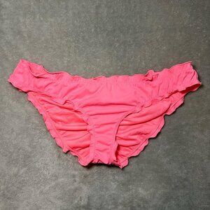 Y2K Victorias Secret Bikini Bottom Women S Pink Ruched Back Cheeky Ruffle Swim